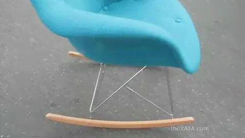 Кресло качалка Paris wool ткань шерсть Primel бирюза