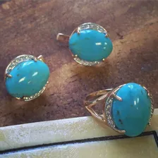 Золотые серьги Арт.1455 Бирюза