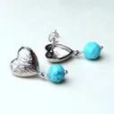 Серьги Бирюза Сердце 2,7 см