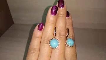 Золотые серьги с бирюзой