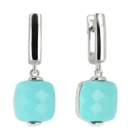 СЕРЬГИ СИ-R27837ET из серебра с камнем Бирюза-1