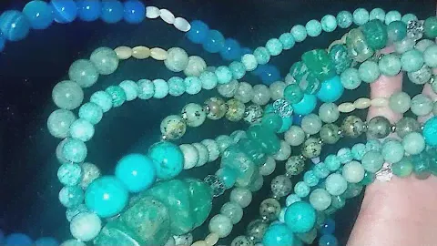АМАЗОНИТ, БИРЮЗА. НАТУРАЛЬНЫЕ КАМНИ в колье BRASLETSTONE