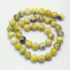 Бусины каменные, бирюза африканская желтая (яшма), 6мм, 59 шт., низка