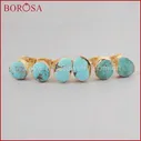 Женские серьги-гвоздики BOROSA, 5 пар, модные серьги из натуральной Бирюза с драгоценными камнями, G1017 (art.: 79f77f283)