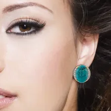 Золотые серьги Арт.1455 Бирюза