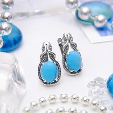 Серьги посеребрение винтаж "Бирюза новая"
