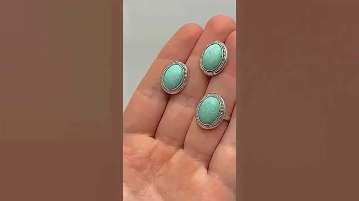 Серебряный комплект с натуральной бирюзой #серебро #shortvideo #бирюза