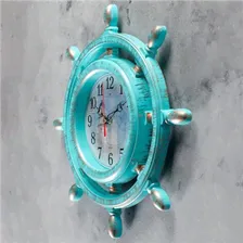 Часы настенные, серия: Море, "Маяк", плавный ход, d=36 см, бирюза