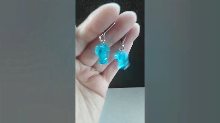 Серьги крокусы бирюза прозрачные