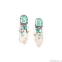 Серьги Nature Bijoux, Darwin, гелиотис, жемчуг, бирюза, говлит, перо, NB23.2-12-78770 голубой