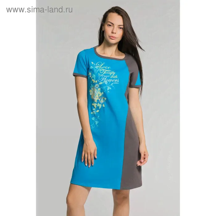 Платье женское М-435-09 бирюза+графит, р-р 50