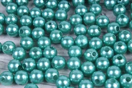 Бусины 10мм пластик бирюза 20 гр (под жемчуг)