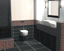 Роскошная Мозаика Стеклянная МС 2083 Бирюза Белая Платина 30x30 - керамическая плитка и керамогранит