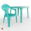 Стол и стул Бирюза - Стол + стул - 3D модель