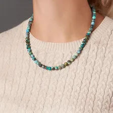 Бусы бирюза Иран (биж. сплав, сталь хир.) 7 мм 47 см (+7 см)