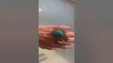 Винтажное кольцо с натуральной бирюзой💍💙