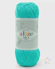 Пряжа ALIZE 'Diva Fine' 100гр. 600м (100% микрофибра акрил) ТУ (376 бирюза) бирюза