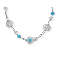 Серебряное колье бирюза р 40-80 см КОЮЗ